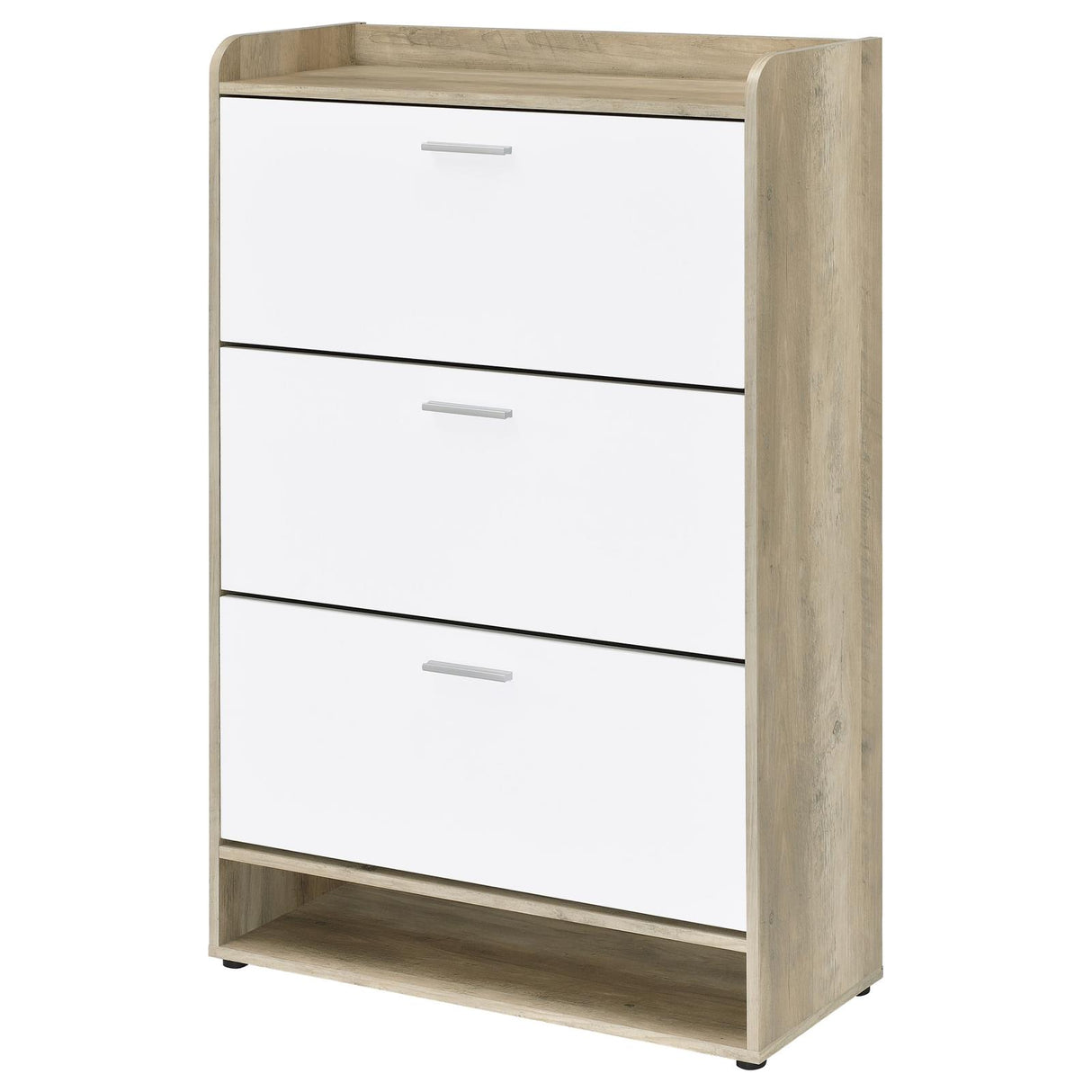 Denia Antique Pine and White 3-Tier Shoe Storage Cabinet from Coaster - Luna Furniture