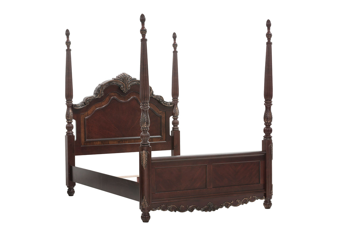 Deryn Park Cherry Eastern King Poster Bed from Homelegance - Luna Furniture