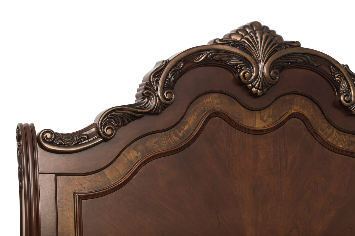 Deryn Park Cherry Sleigh Bedroom Set from Homelegance - Luna Furniture