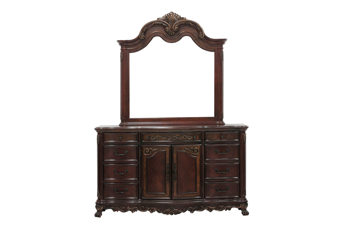 Deryn Park Cherry Sleigh Bedroom Set from Homelegance - Luna Furniture