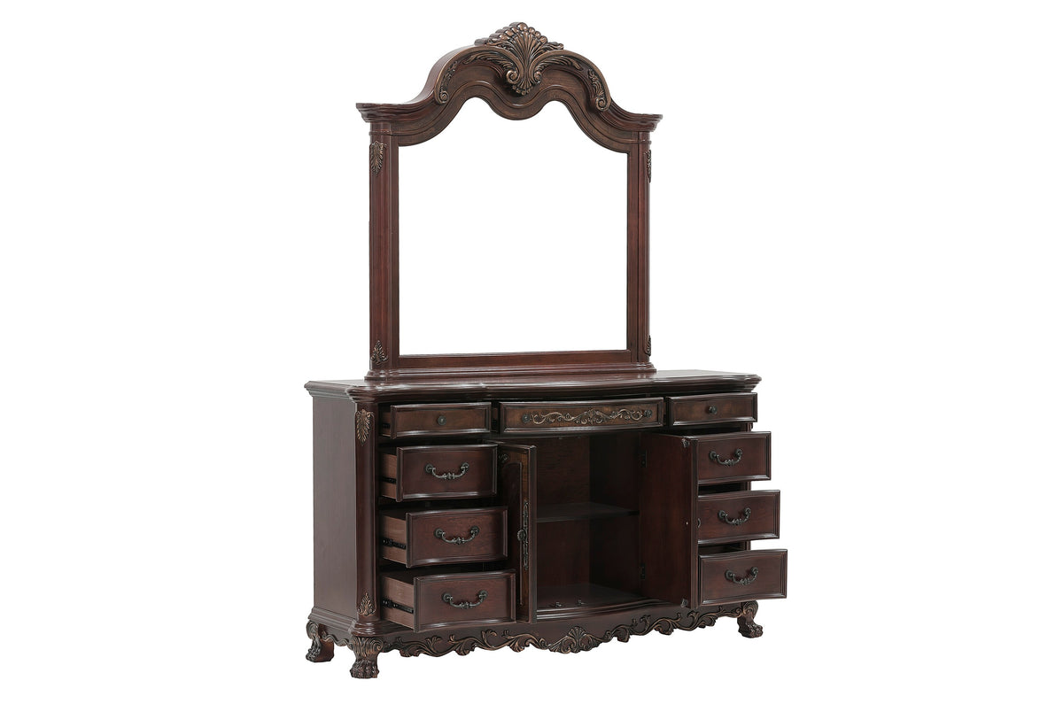 Deryn Park Cherry Sleigh Bedroom Set from Homelegance - Luna Furniture