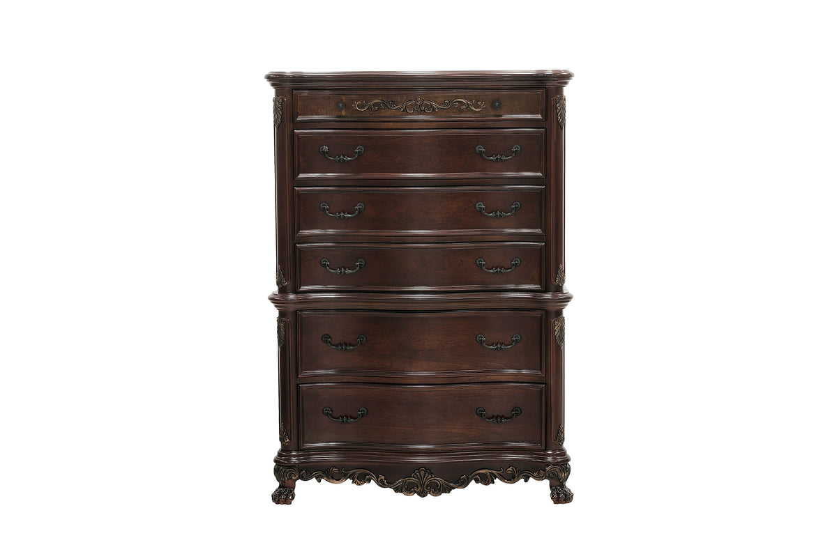 Deryn Park Cherry Sleigh Bedroom Set from Homelegance - Luna Furniture