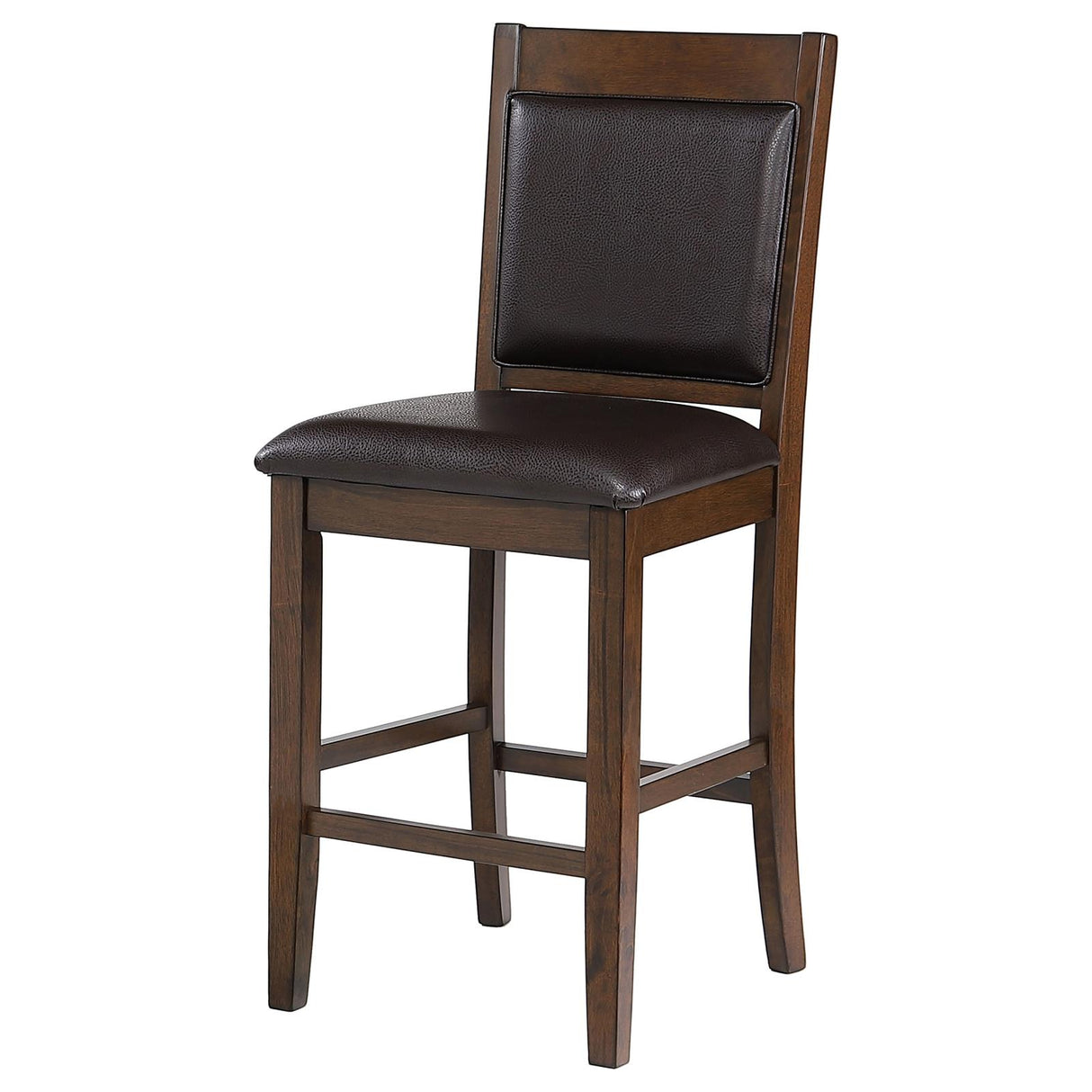 Dewey Walnut and Brown Upholstered Counter Height Chairs with Footrest, Set of 2 from Coaster - Luna Furniture