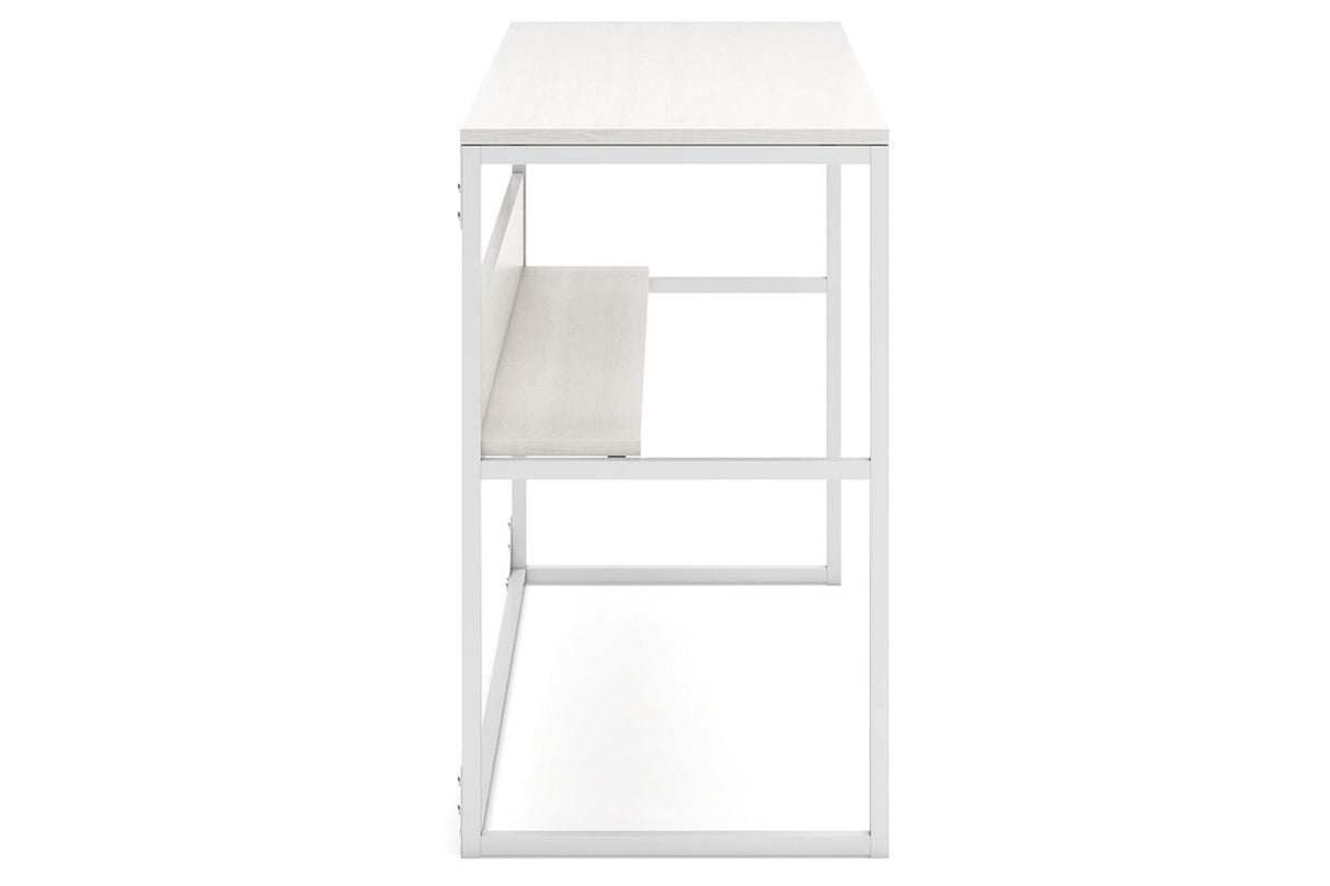 Deznee White Home Office Desk from Ashley - Luna Furniture