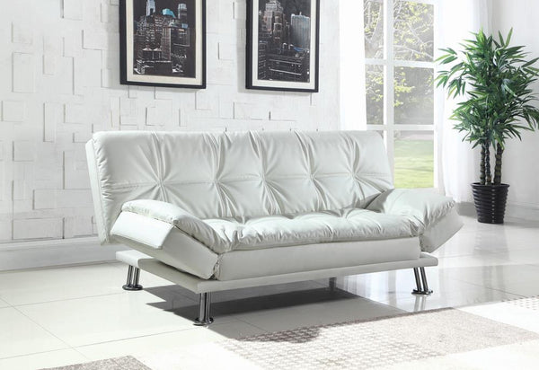 Dilleston White Tufted Back Upholstered Sofa Bed