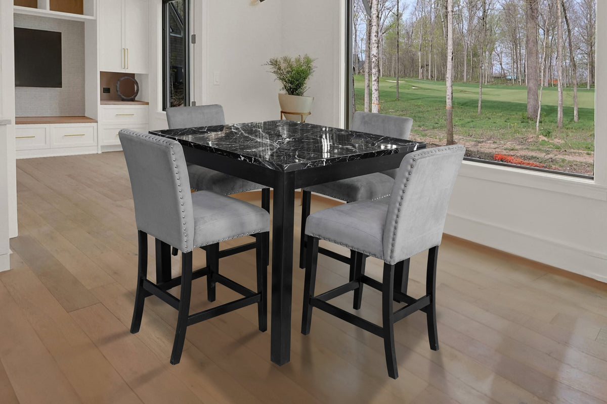 Dior Oynx Gray 5-Piece Counter Height Set from Happy Homes - Luna Furniture