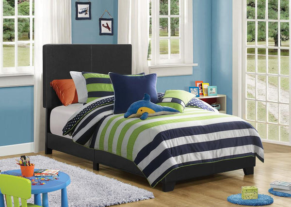 Dorian Black Upholstered Twin Bed
