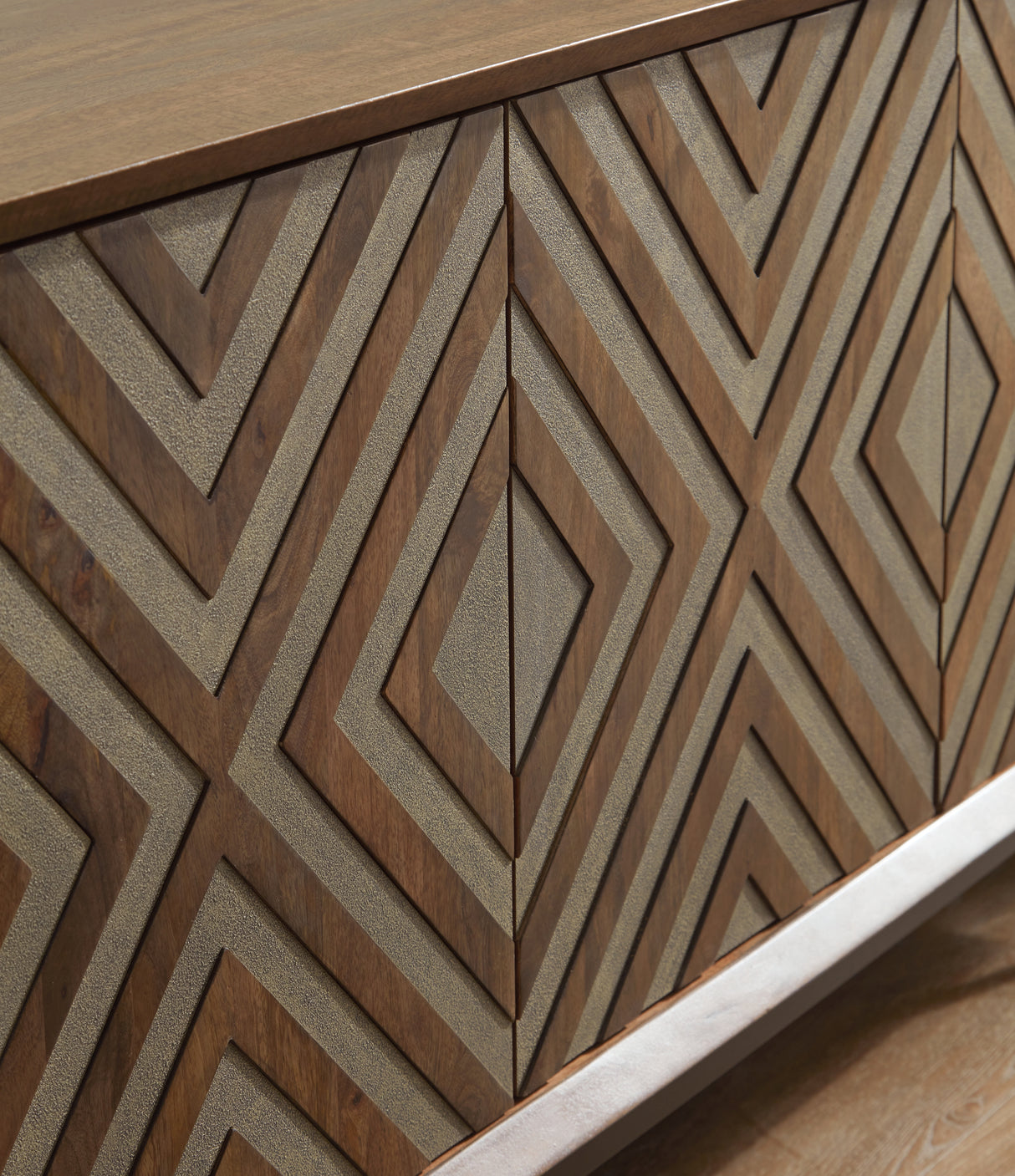 Dreggan Brown/Gold Finish Accent Cabinet from Ashley - Luna Furniture