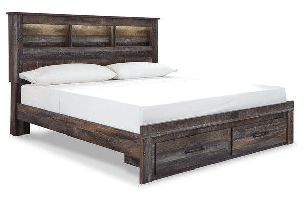 Drystan Multi King LED Bookcase Storage Panel Bed