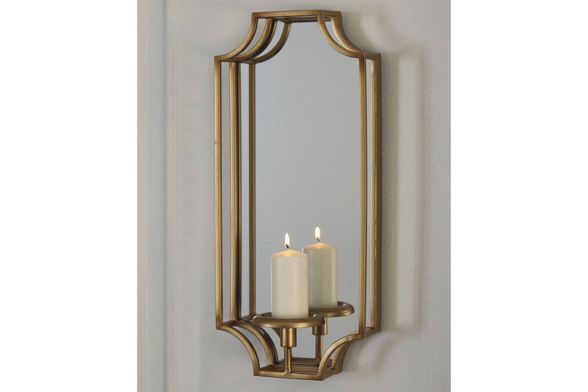 Dumi Gold Finish Wall Sconce from Ashley - Luna Furniture
