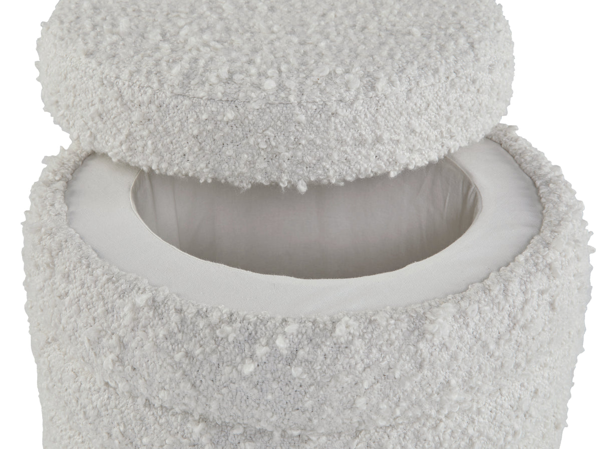 Duntler Ivory Storage Ottoman from Ashley - Luna Furniture