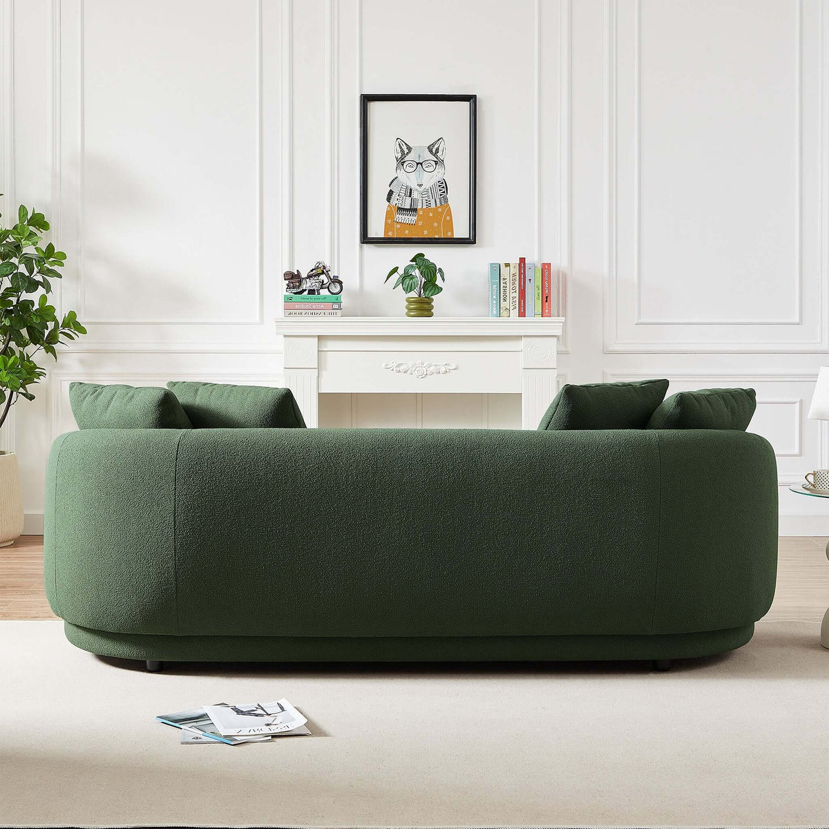 Dylan Olive Green Boucle Sofa from Ashcroft Furniture - Luna Furniture