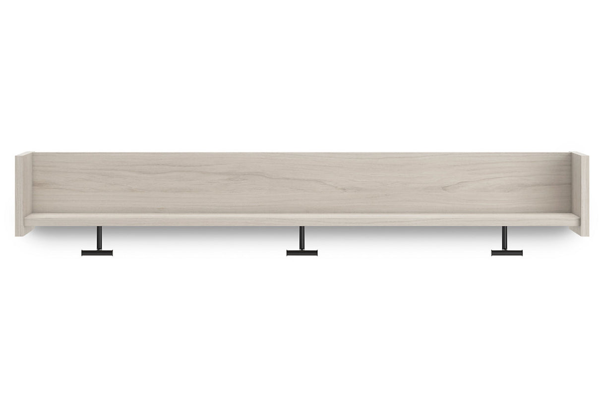 Socalle Light Natural Wall Mounted Coat Rack with Shelf from Ashley - Luna Furniture