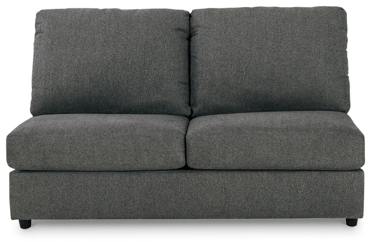 Edenfield Charcoal Armless Loveseat from Ashley Furniture - Luna Furniture