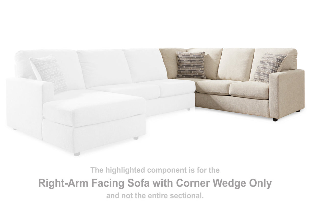 Edenfield Linen Right-Arm Facing Sofa with Corner Wedge from Ashley Furniture - Luna Furniture