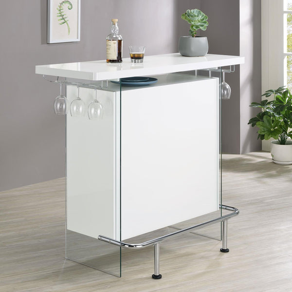 Edgerton Dark Oak and Chrome Round Wood Top Bar Table