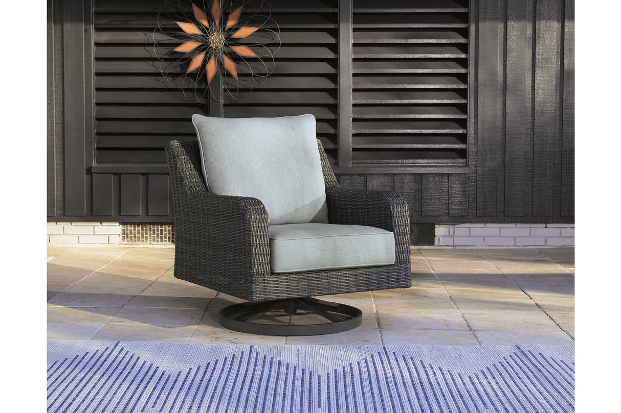 Elite Park Gray Outdoor Swivel Lounge with Cushion from Ashley - Luna Furniture
