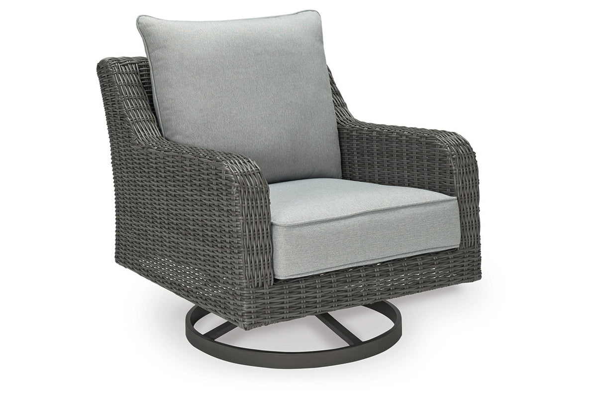Elite Park Gray Outdoor Swivel Lounge with Cushion from Ashley - Luna Furniture
