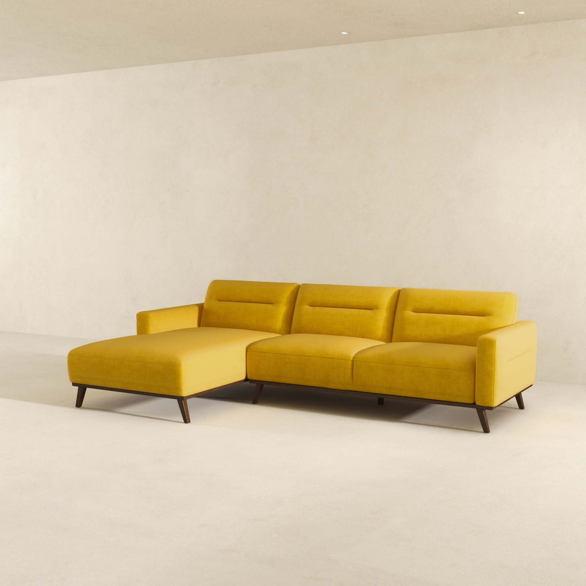 Ella Dark Yellow Linen LAF Chaise Sectional from Ashcroft Furniture - Luna Furniture