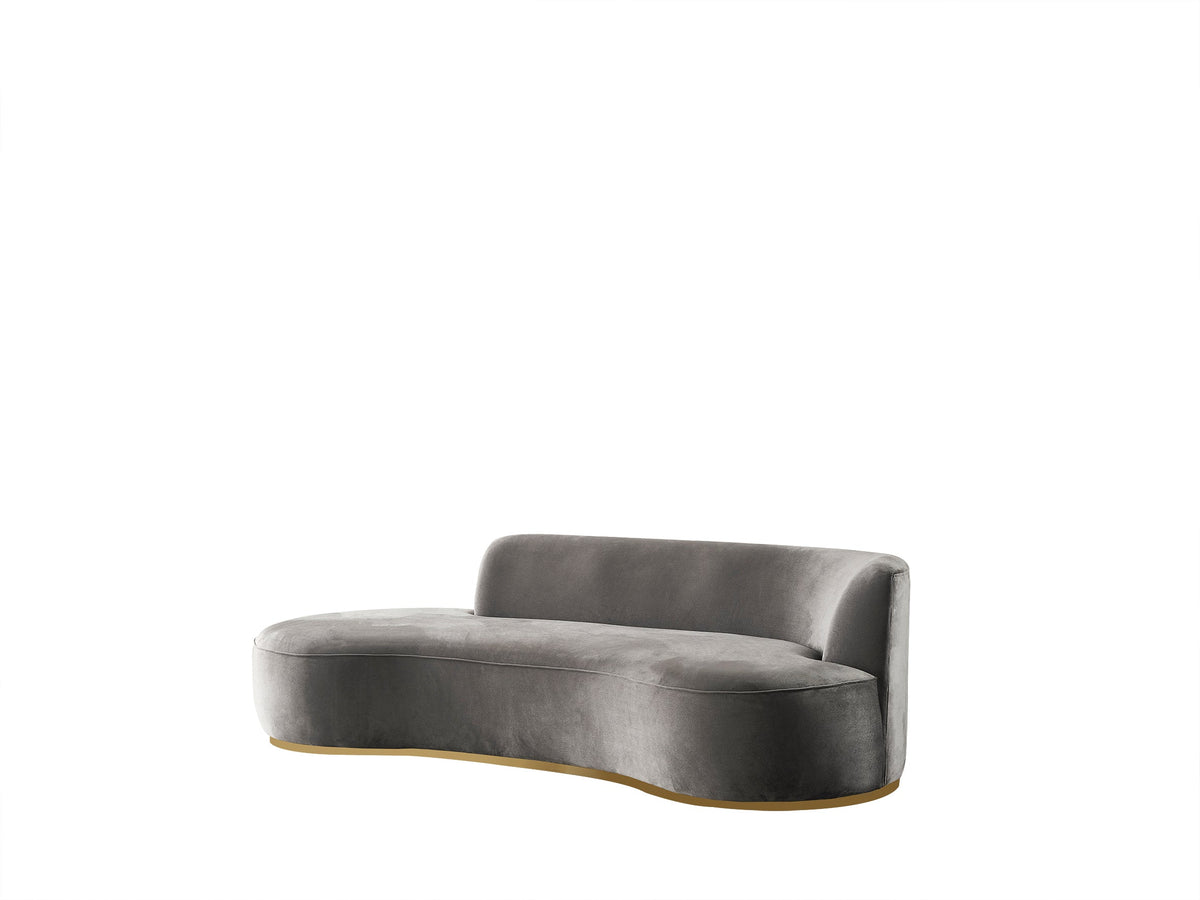 Ella Gray Velvet Chaise Lounge from Nova Furniture - Luna Furniture