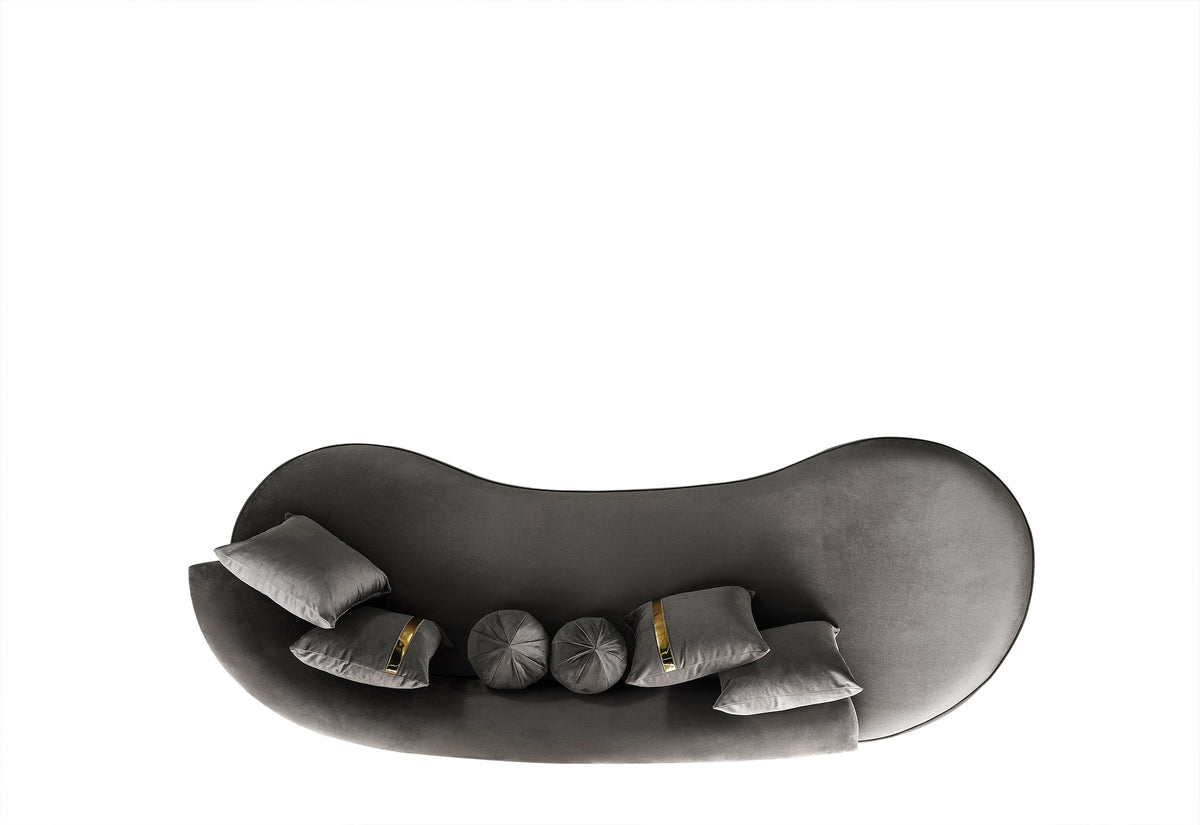 Ella Gray Velvet Chaise Lounge from Nova Furniture - Luna Furniture