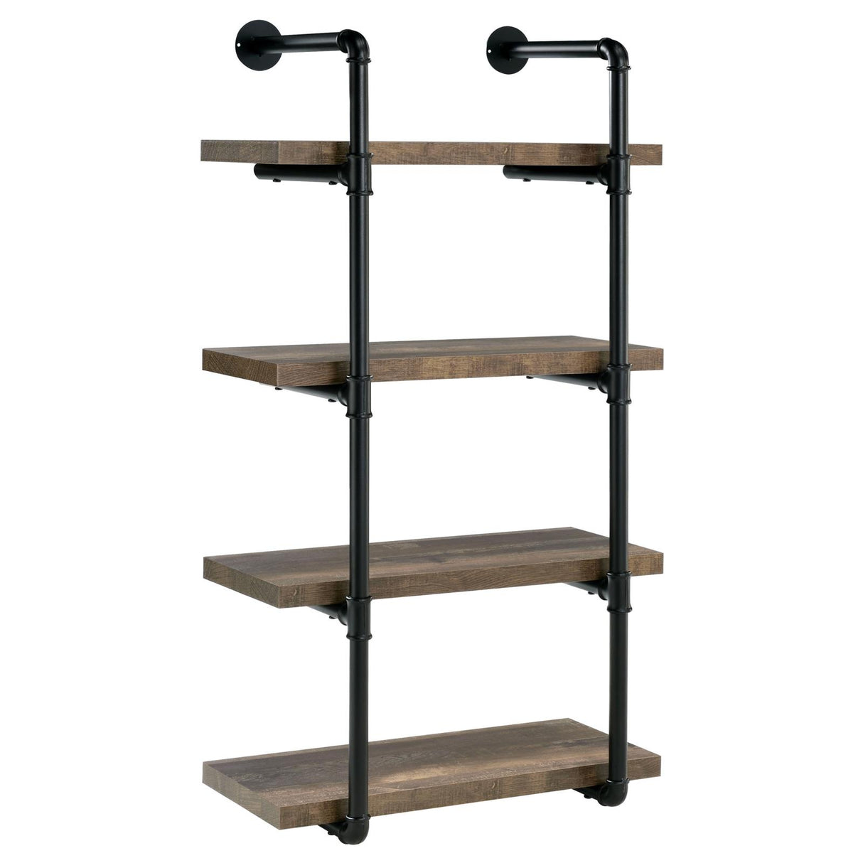 Elmcrest Black and Rustic Oak 24-inch Wall Shelf from Coaster - Luna Furniture