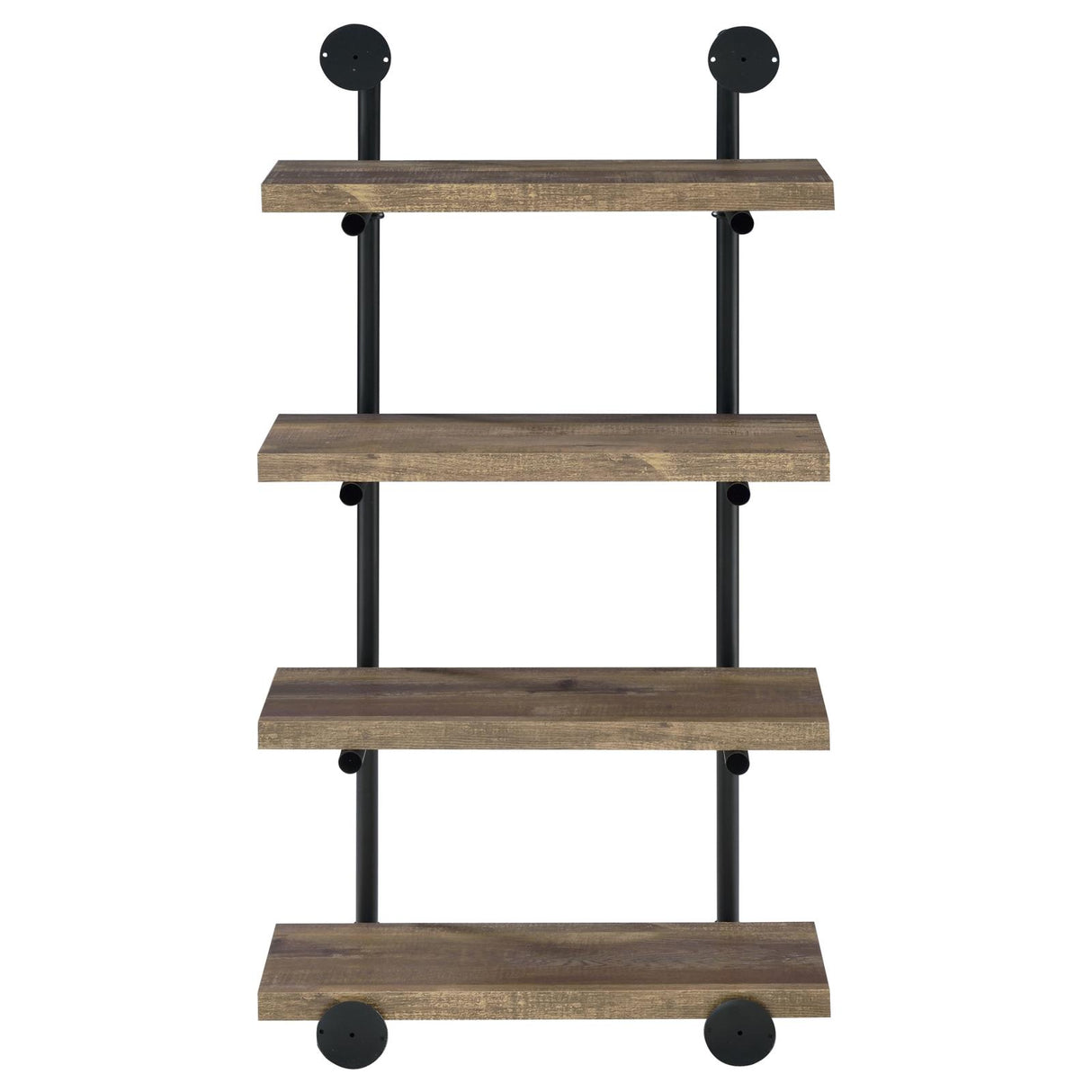 Elmcrest Black and Rustic Oak 24-inch Wall Shelf from Coaster - Luna Furniture