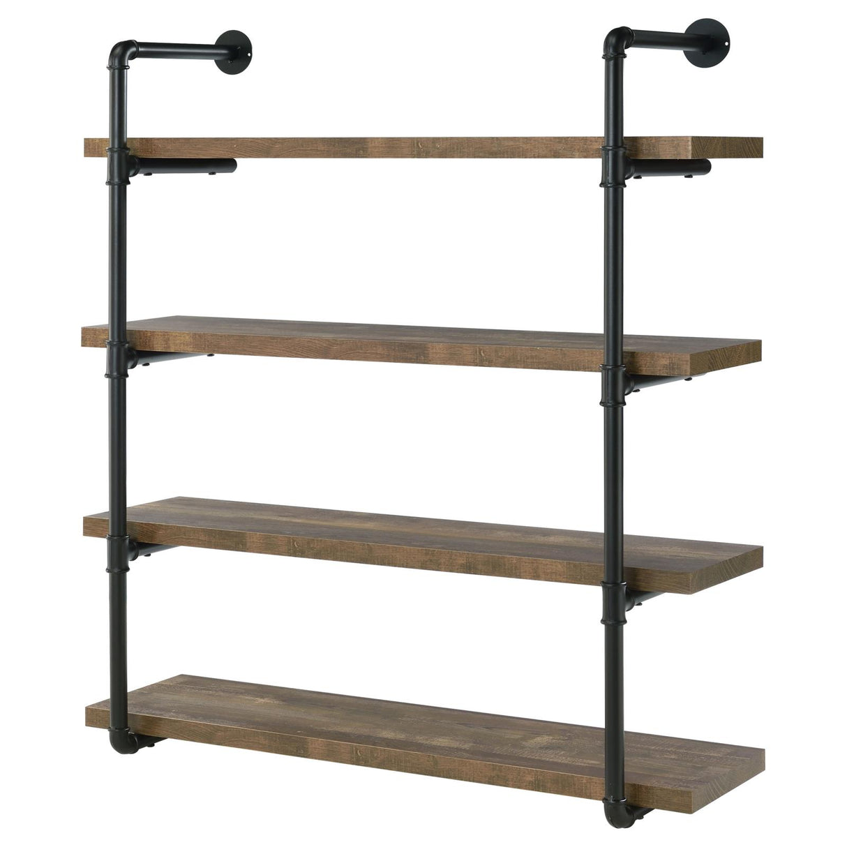 Elmcrest Black and Rustic Oak 40-inch Wall Shelf from Coaster - Luna Furniture