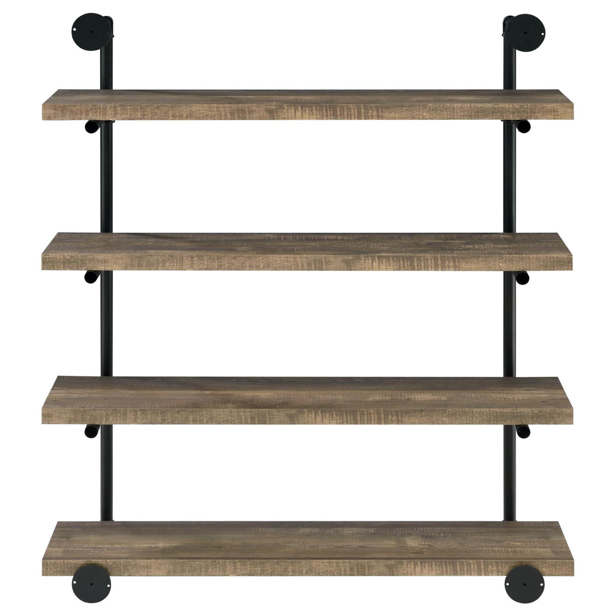 Elmcrest Black and Rustic Oak 40-inch Wall Shelf from Coaster - Luna Furniture
