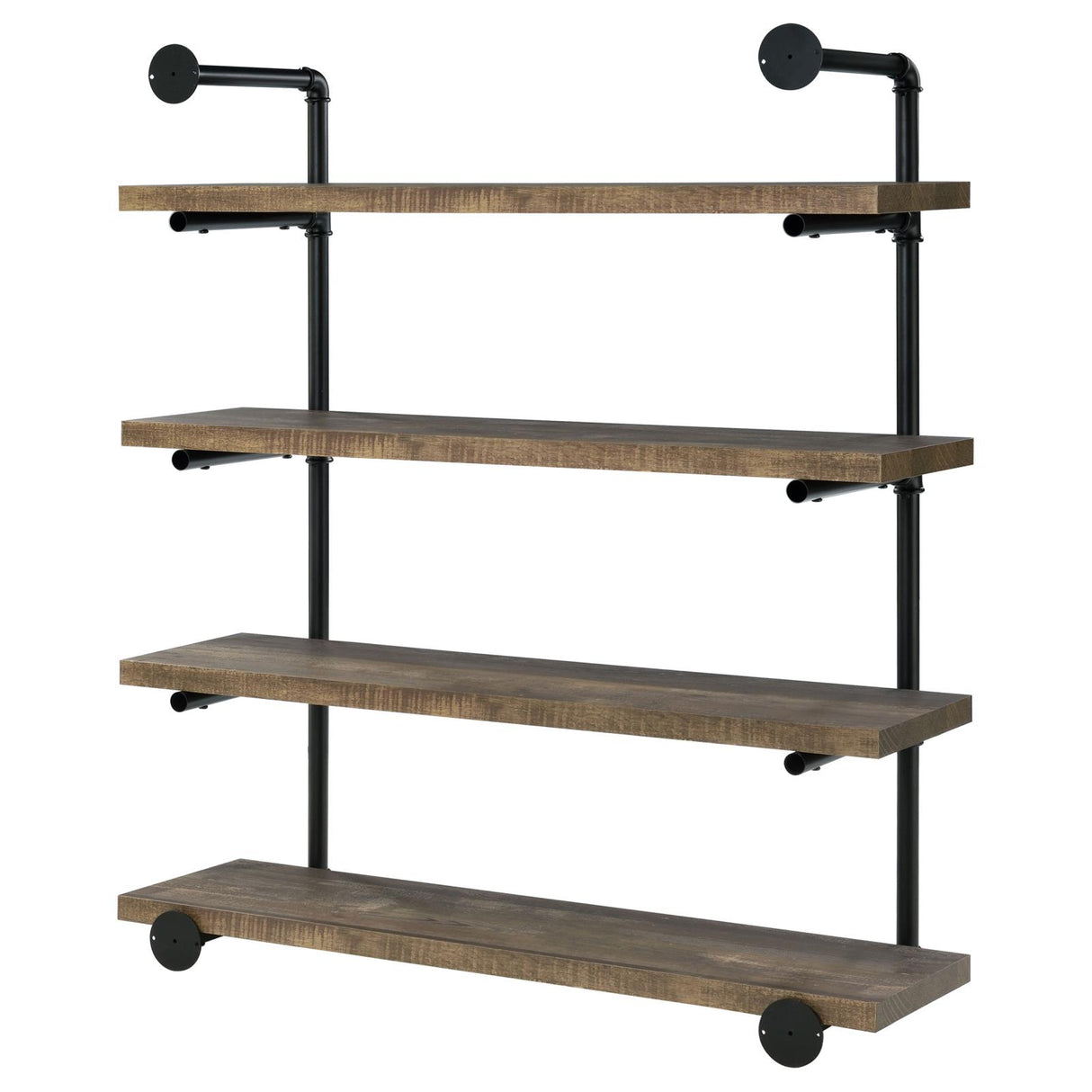 Elmcrest Black and Rustic Oak 40-inch Wall Shelf from Coaster - Luna Furniture