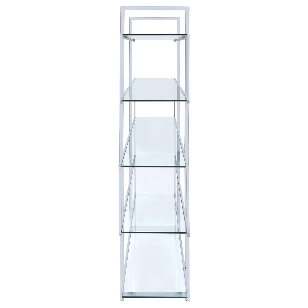 Elmer Clear and Chrome 5-Shelf Bookcase from Coaster - Luna Furniture