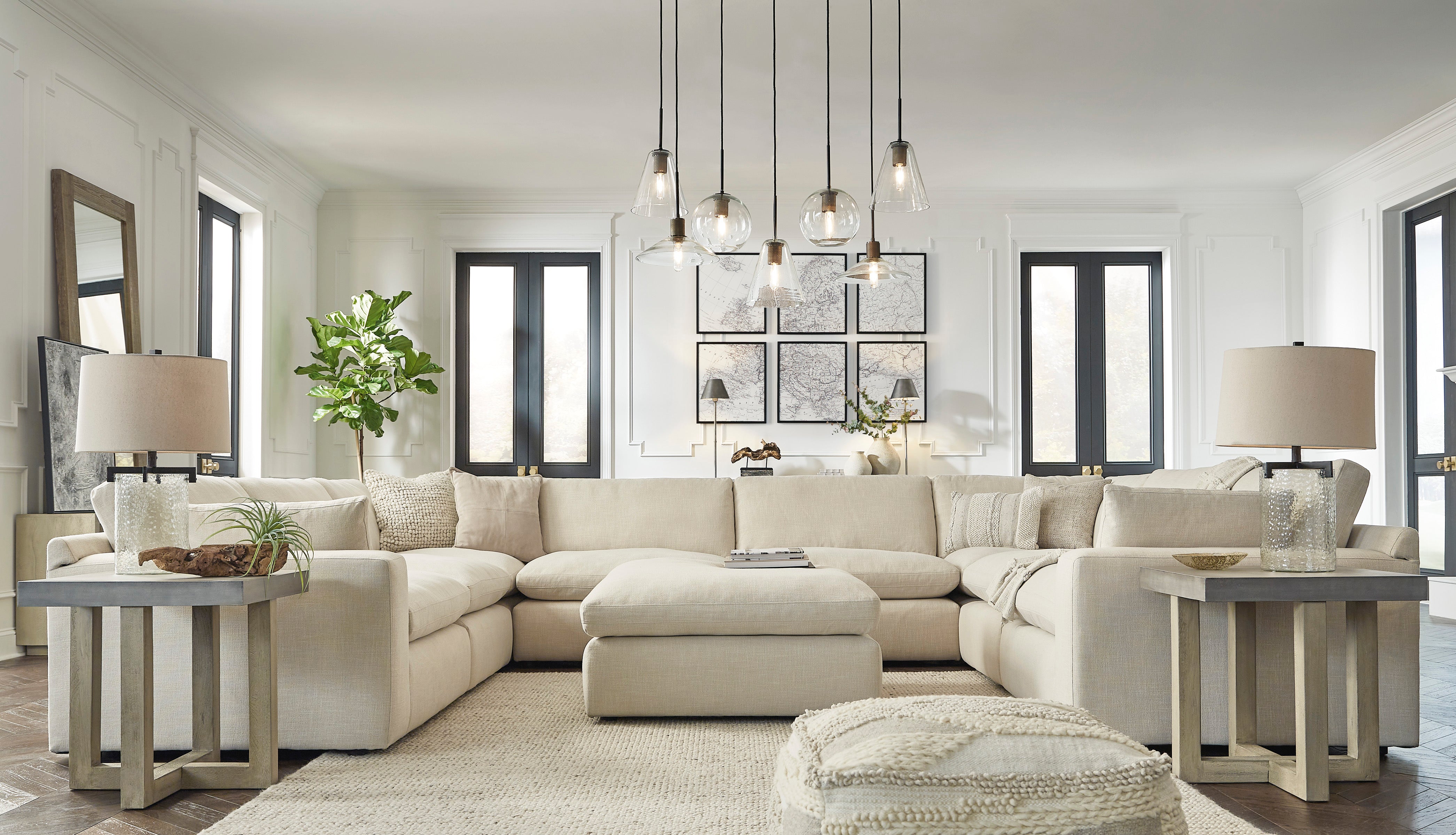 ELIE Elyza Linen 8-Piece Symmetrical Sectional – Luna Furniture