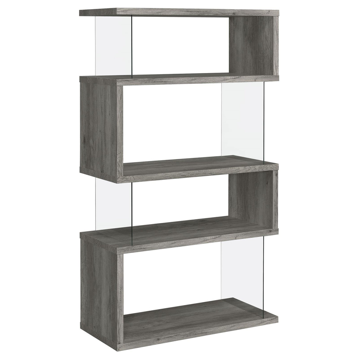 Emelle 4-Shelf Bookcase with Glass Panels from Coaster - Luna Furniture