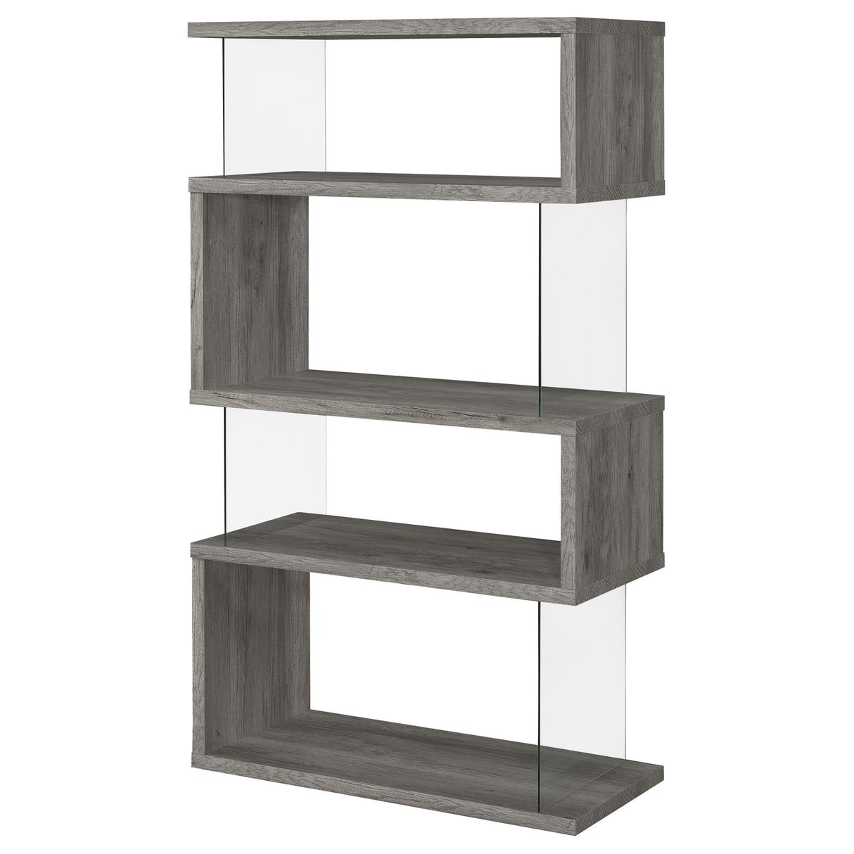 Emelle 4-Shelf Bookcase with Glass Panels from Coaster - Luna Furniture