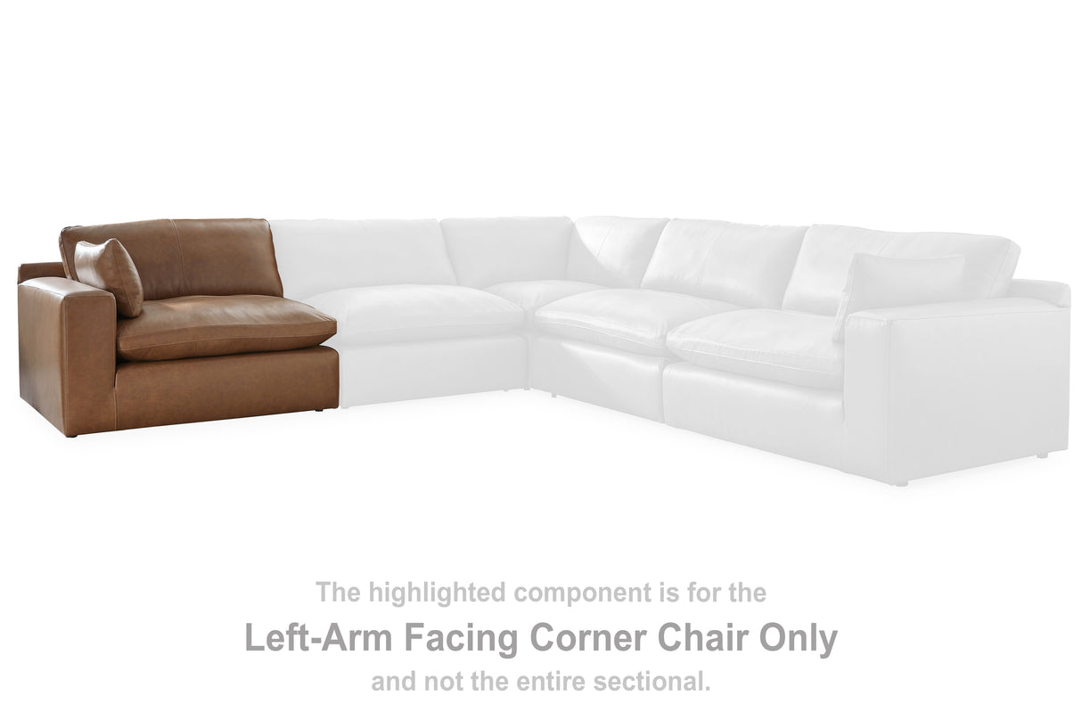 Emilia Caramel Left-Arm Facing Corner Chair from Ashley - Luna Furniture