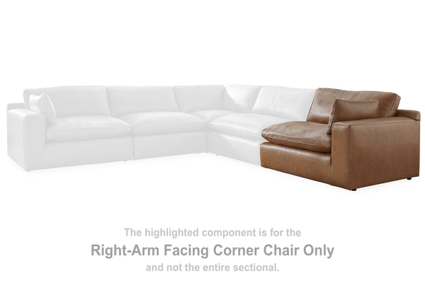 Emilia Caramel Right-Arm Facing Corner Chair
