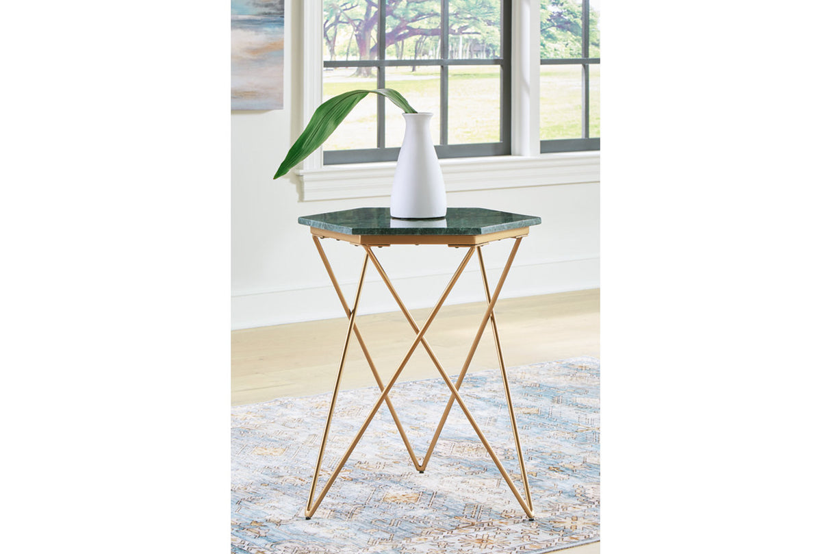 Engelton Green/Gold Accent Table from Ashley - Luna Furniture