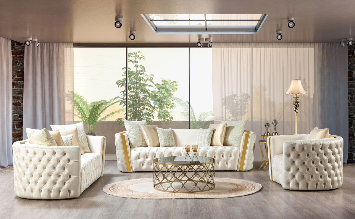 Fanci Ivory Velvet Chair from Nova Furniture - Luna Furniture