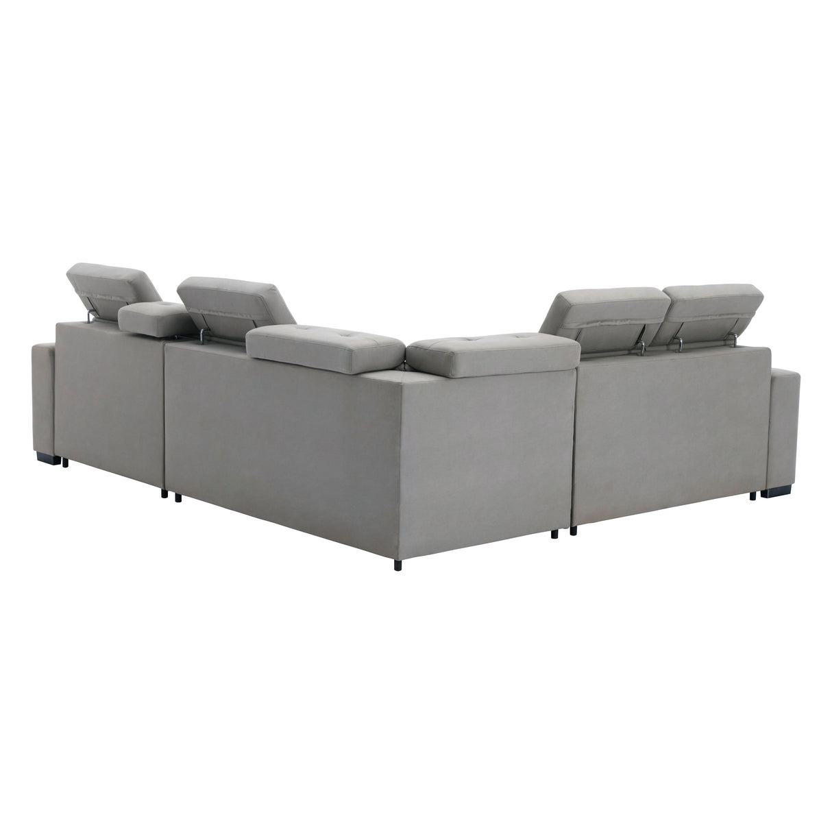 Farrah Light Gray 3-Piece Sectional with Adjustable Headrests, Pull-out Bed and Console from Homelegance - Luna Furniture
