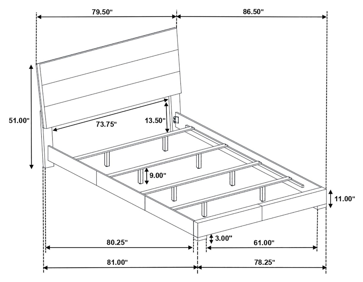 Felicity Glossy White 5-Piece Full Bedroom Set with LED Headboard and Mirror from Coaster - Luna Furniture