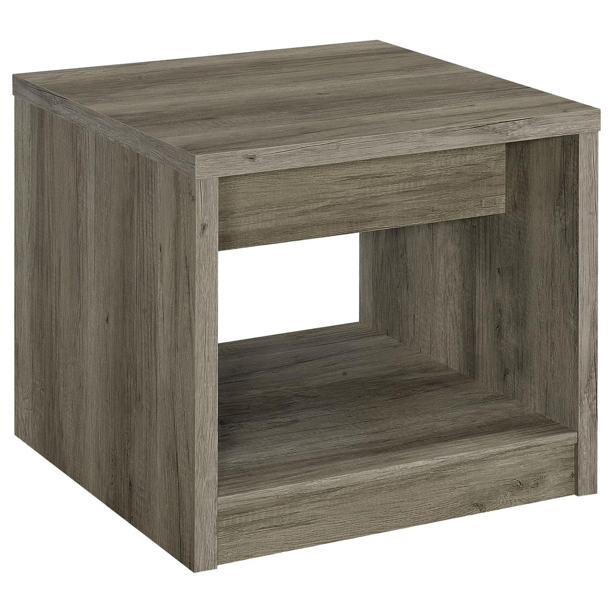 Felix Gray Driftwood 1-Drawer Square Engineered Wood End Table from Coaster - Luna Furniture