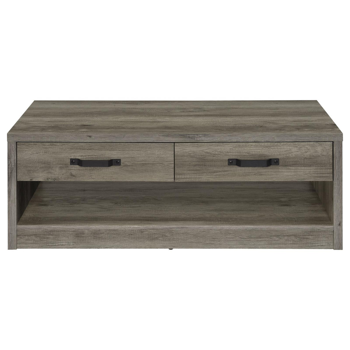 Felix Gray Driftwood 2-Drawer Rectangular Engineered Wood Coffee Table from Coaster - Luna Furniture