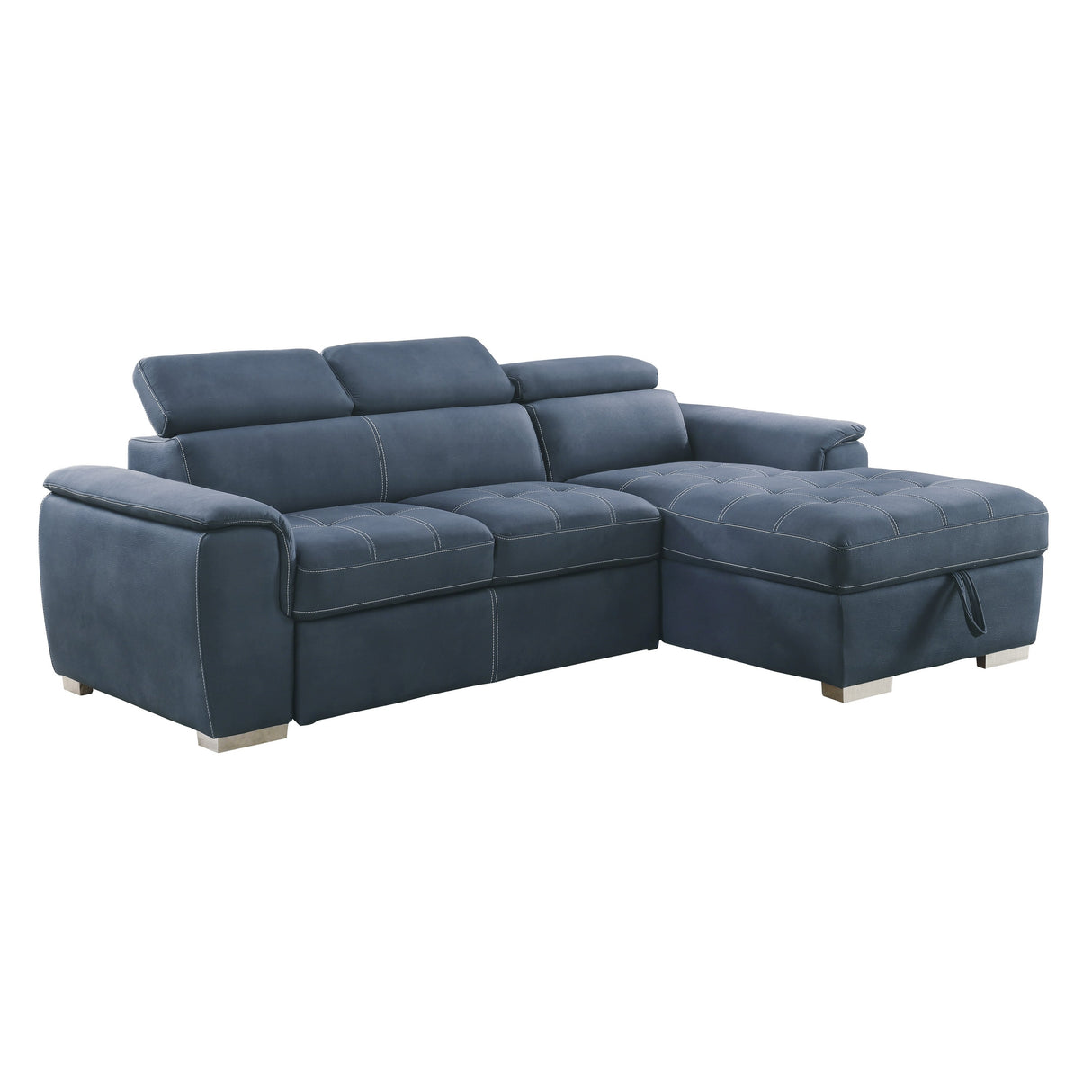 Ferriday Blue Storage Sleeper Sectional from Homelegance - Luna Furniture