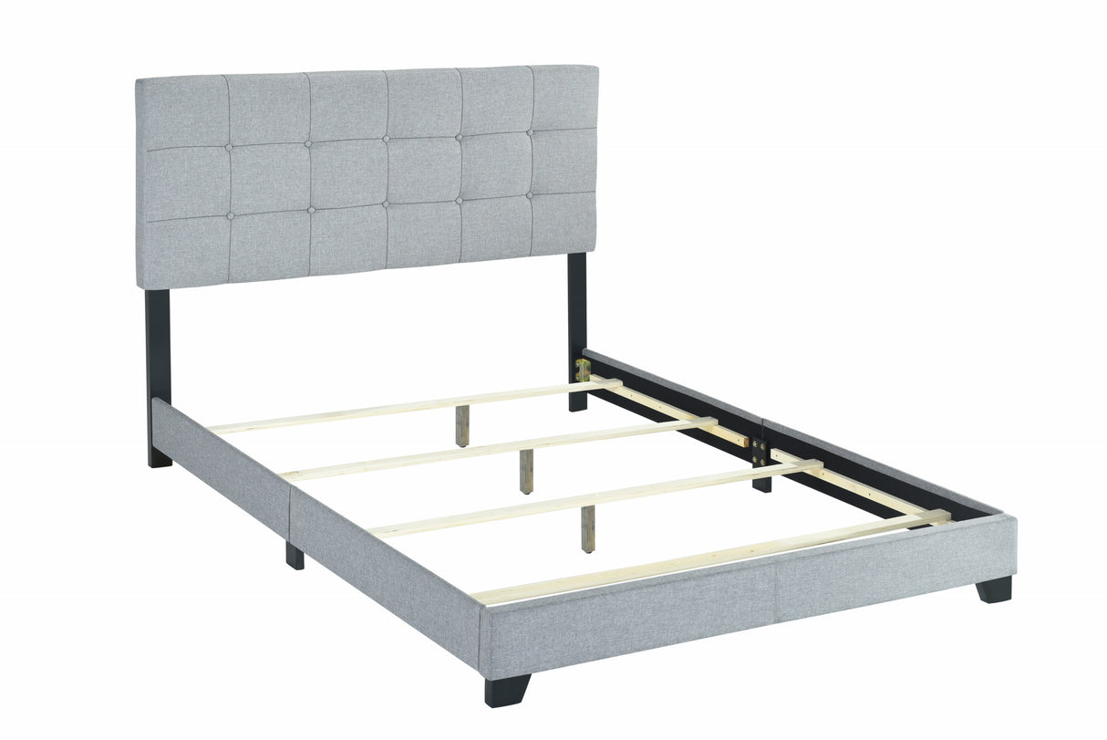 Florence Gray King Upholstered Bed from Crown Mark - Luna Furniture