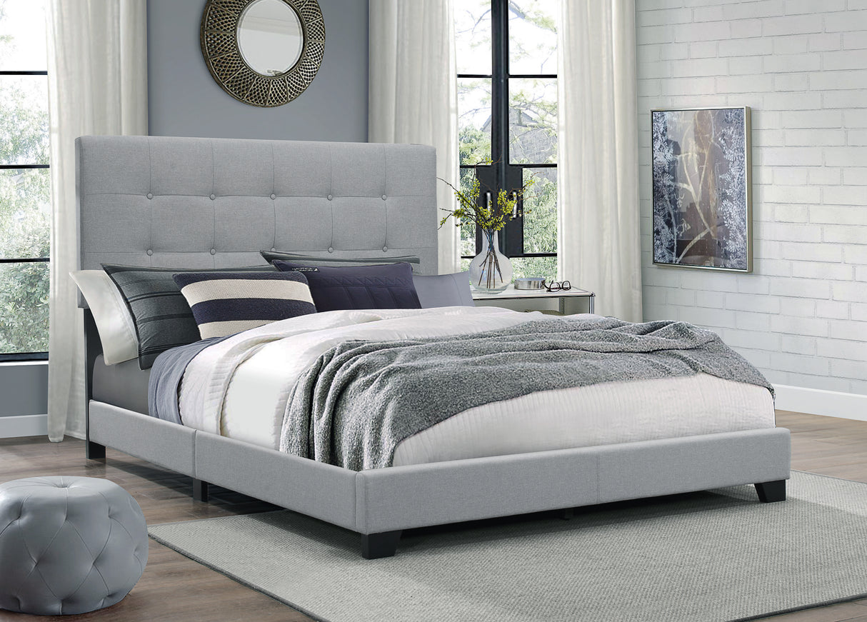 Florence Gray Queen Upholstered Bed from Crown Mark - Luna Furniture