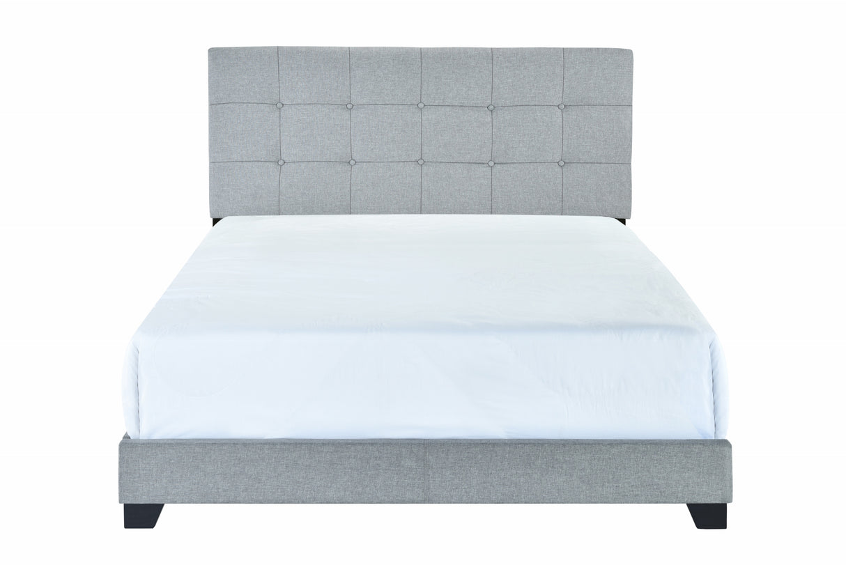 Florence Gray Queen Upholstered Bed from Crown Mark - Luna Furniture