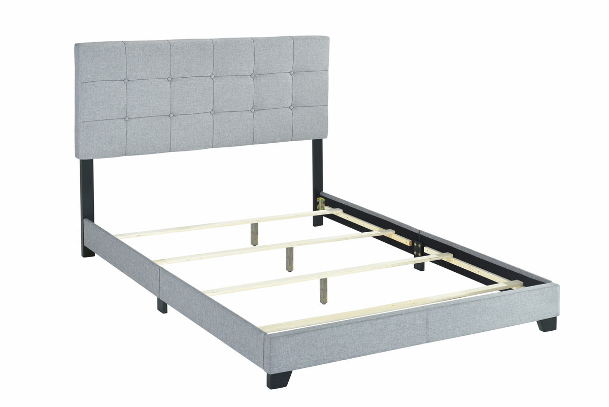 Florence Gray Queen Upholstered Bed from Crown Mark - Luna Furniture