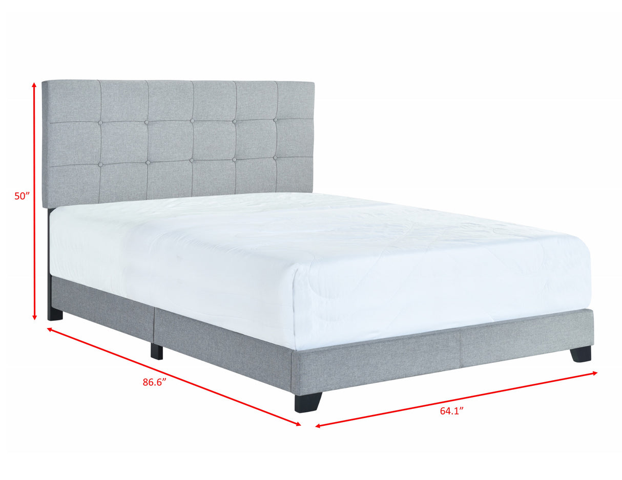 Florence Gray Queen Upholstered Bed from Crown Mark - Luna Furniture