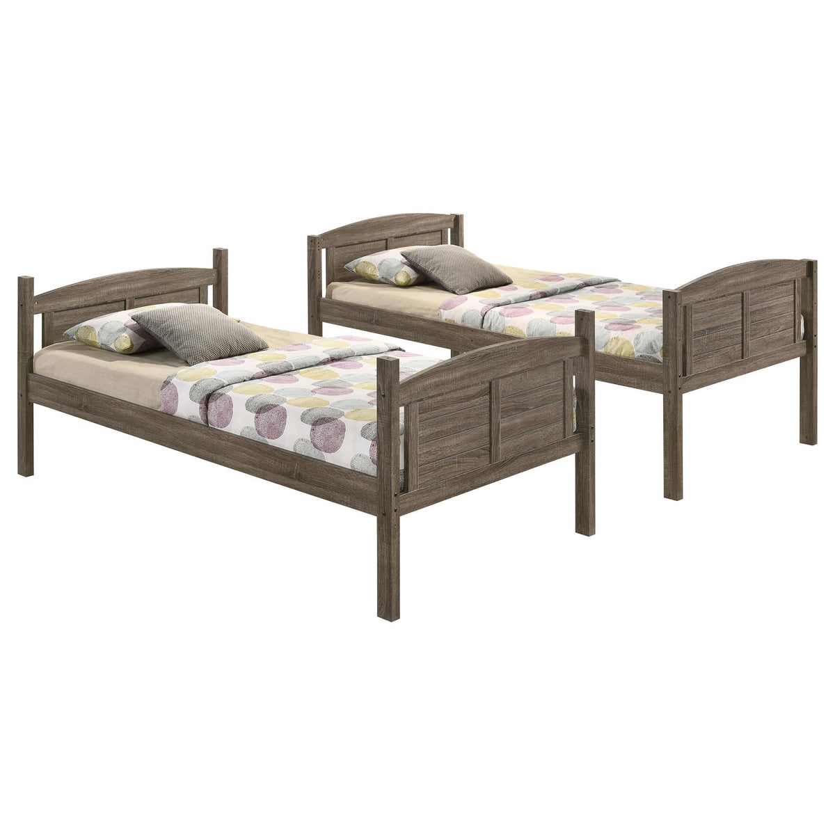 Flynn Weathered Brown Twin over Twin Bunk Bed from Coaster - Luna Furniture
