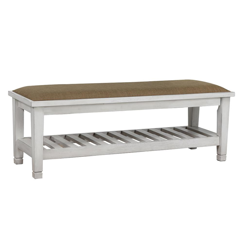 Franco Brown and Antique White Bench from Coaster - Luna Furniture